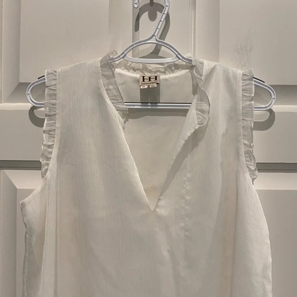 Haute Hippie Ruffle Neck Top White, 16694 - Picture 3 of 9